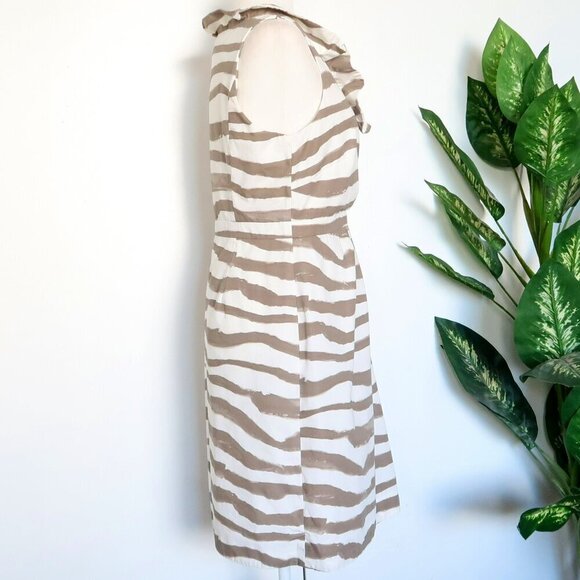 J. Crew Abstract Stripe Surplive V-neck Fit & Flare A-line Shift Mini Dress 10 - Picture 5 of 8